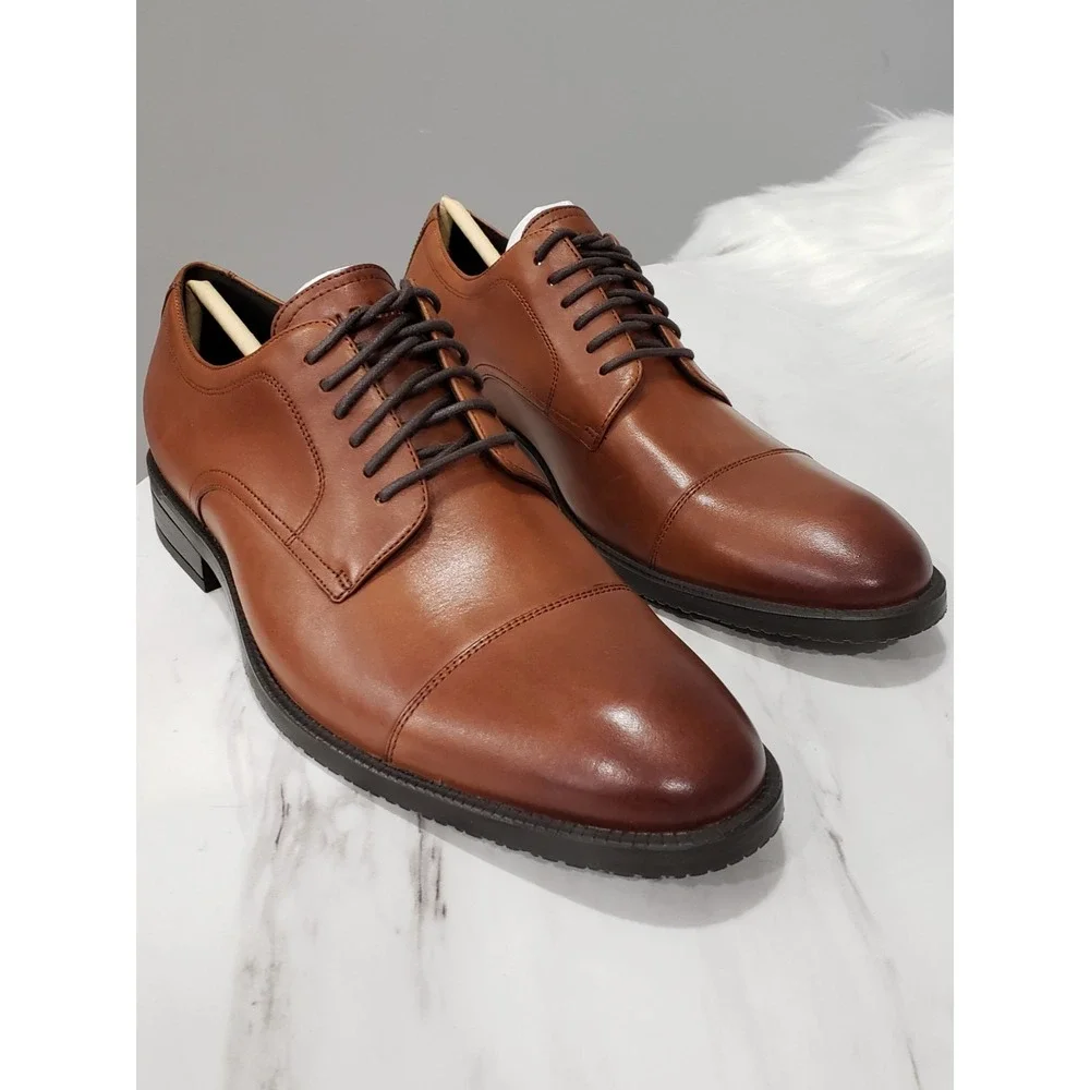 NEW NO BOX SIZE 8 COLE HAAN Cap Toe Oxford Mens Leather British Tan Brown loafer